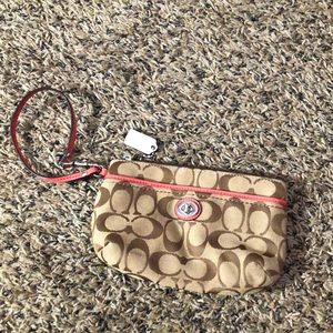 Coach Brown Wristlet